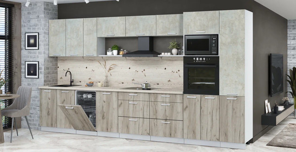 Кухонный гарнитур Интерлиния Мила Лайт 3.9-ПМ3