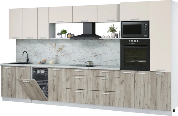 Кухонный гарнитур Интерлиния Мила Лайт 3.9-ПМ3 - фото