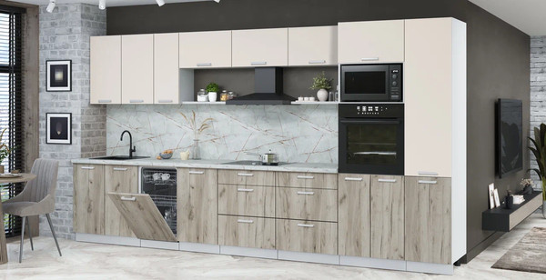 Кухонный гарнитур Интерлиния Мила Лайт 3.9-ПМ3