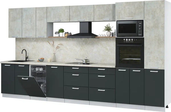 Кухонный гарнитур Интерлиния Мила Лайт 3.9-ПМ3  - фото