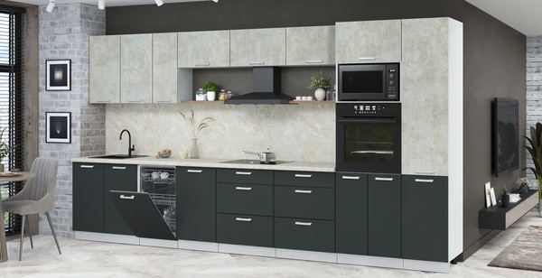 Кухонный гарнитур Интерлиния Мила Лайт 3.9-ПМ3 