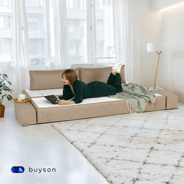 Бескаркасный диван buyson BuyDream Plus Тк. Laguna 130 200x142