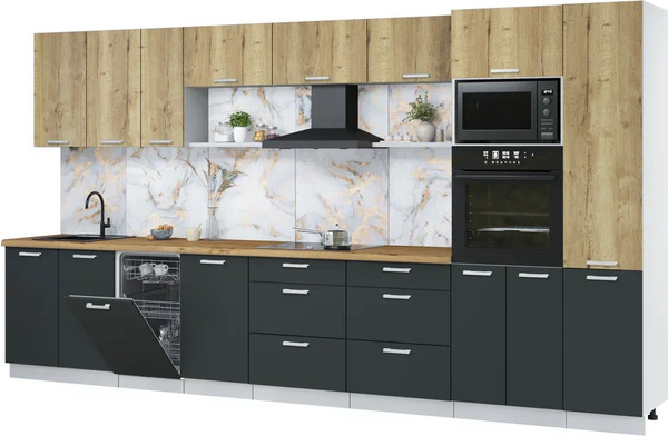 Кухонный гарнитур Интерлиния Мила Лайт 3.9-ПМ3 - фото