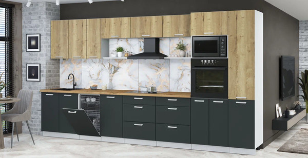 Кухонный гарнитур Интерлиния Мила Лайт 3.9-ПМ3