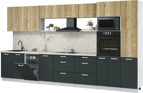 Кухонный гарнитур Интерлиния Мила Лайт 3.9-ПМ3 - фото