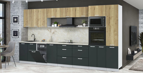 Кухонный гарнитур Интерлиния Мила Лайт 3.9-ПМ3