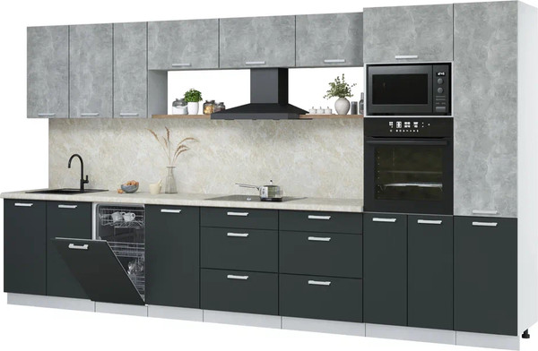 Кухонный гарнитур Интерлиния Мила Лайт 3.9-ПМ3 - фото