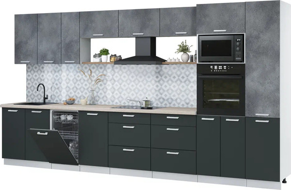 Кухонный гарнитур Интерлиния Мила Лайт 3.9-ПМ3 - фото