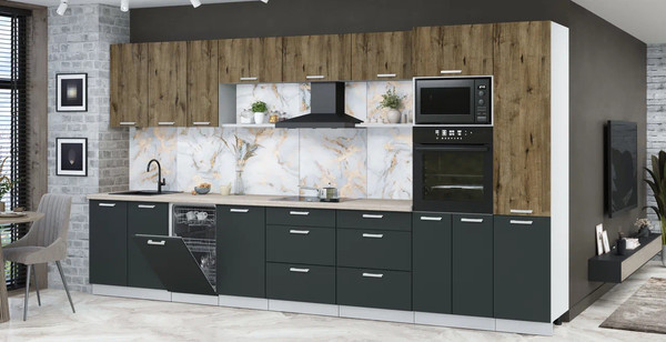 Кухонный гарнитур Интерлиния Мила Лайт 3.9-ПМ3