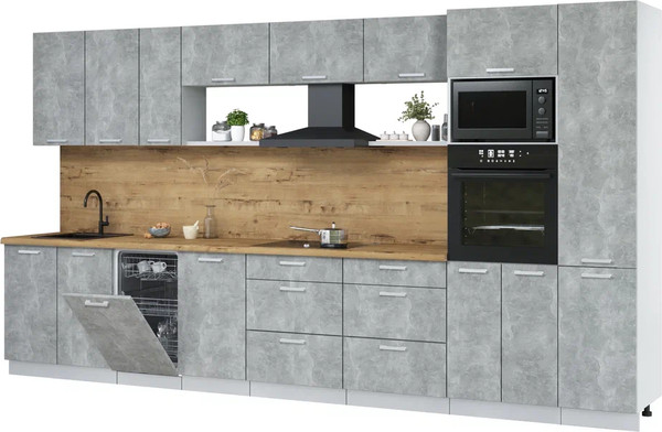 Кухонный гарнитур Интерлиния Мила Лайт 3.9-ПМ3  - фото