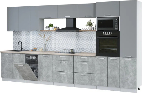 Кухонный гарнитур Интерлиния Мила Лайт 3.9-ПМ3  - фото