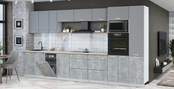 Кухонный гарнитур Интерлиния Мила Лайт 3.9-ПМ3 