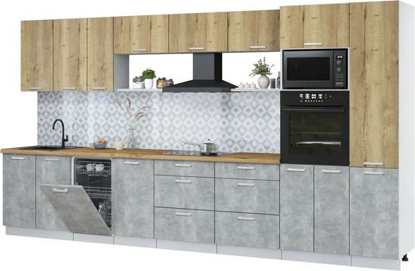 Кухонный гарнитур Интерлиния Мила Лайт 3.9-ПМ3 - фото