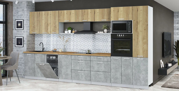 Кухонный гарнитур Интерлиния Мила Лайт 3.9-ПМ3