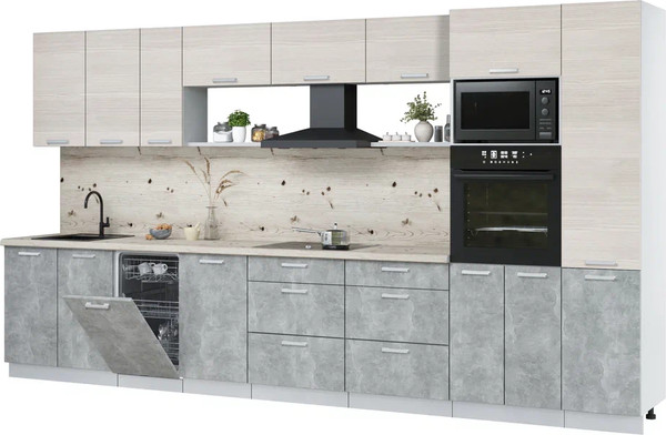 Кухонный гарнитур Интерлиния Мила Лайт 3.9-ПМ3  - фото