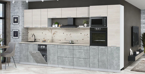 Кухонный гарнитур Интерлиния Мила Лайт 3.9-ПМ3 