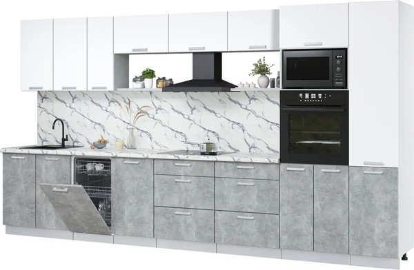 Кухонный гарнитур Интерлиния Мила Лайт 3.9-ПМ3  - фото