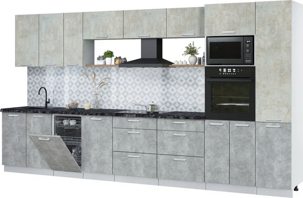 Кухонный гарнитур Интерлиния Мила Лайт 3.9-ПМ3  - фото