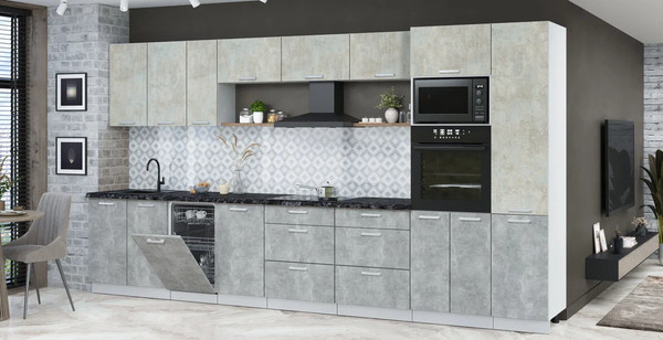 Кухонный гарнитур Интерлиния Мила Лайт 3.9-ПМ3 