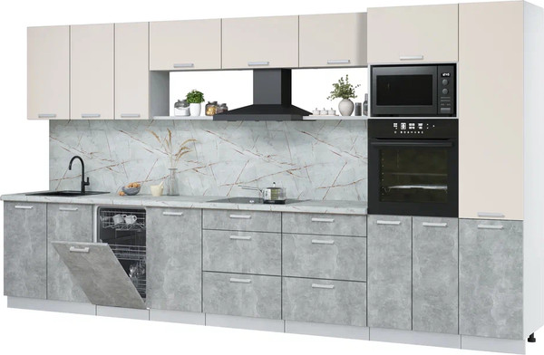 Кухонный гарнитур Интерлиния Мила Лайт 3.9-ПМ3  - фото