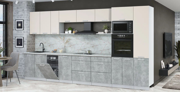 Кухонный гарнитур Интерлиния Мила Лайт 3.9-ПМ3 