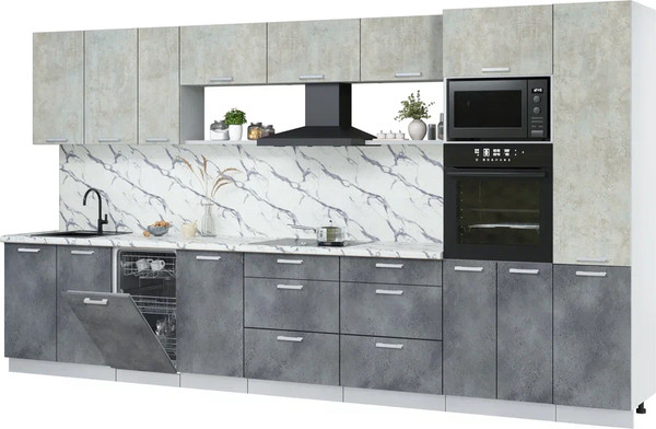 Кухонный гарнитур Интерлиния Мила Лайт 3.9-ПМ3 - фото