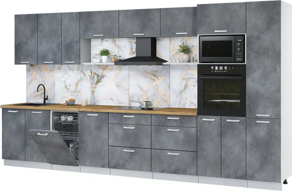 Кухонный гарнитур Интерлиния Мила Лайт 3.9-ПМ3 - фото