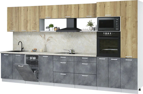 Кухонный гарнитур Интерлиния Мила Лайт 3.9-ПМ3 - фото