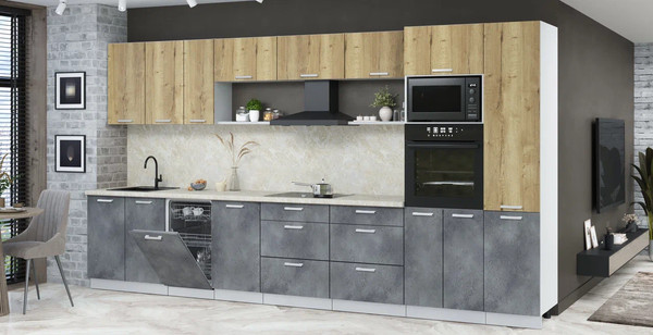 Кухонный гарнитур Интерлиния Мила Лайт 3.9-ПМ3