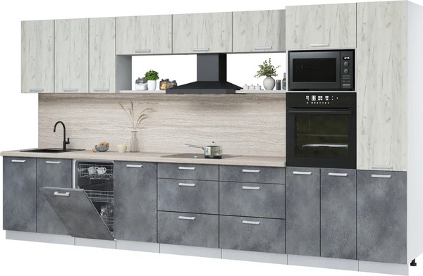 Кухонный гарнитур Интерлиния Мила Лайт 3.9-ПМ3 - фото