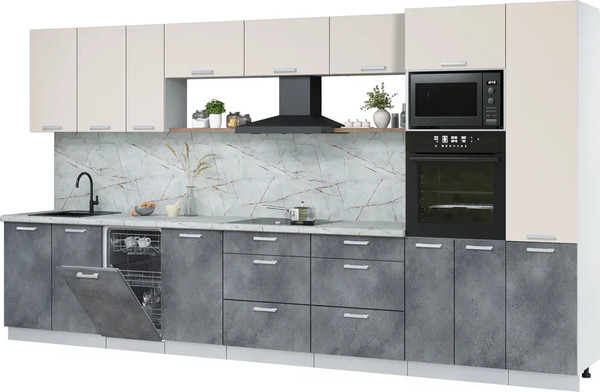 Кухонный гарнитур Интерлиния Мила Лайт 3.9-ПМ3 - фото