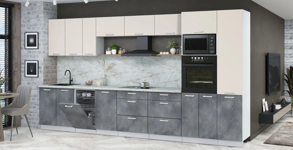 Кухонный гарнитур Интерлиния Мила Лайт 3.9-ПМ3