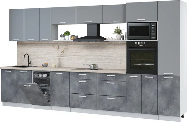 Кухонный гарнитур Интерлиния Мила Лайт 3.9-ПМ3 - фото