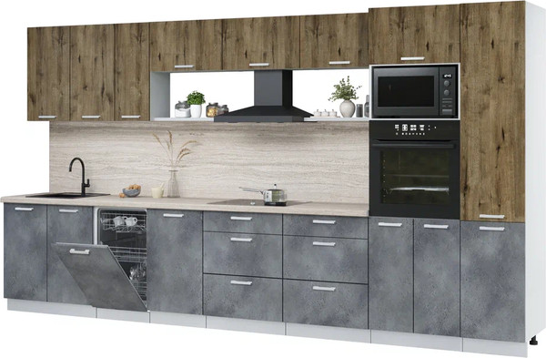 Кухонный гарнитур Интерлиния Мила Лайт 3.9-ПМ3 - фото