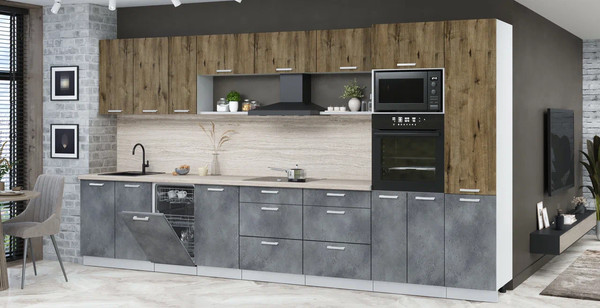 Кухонный гарнитур Интерлиния Мила Лайт 3.9-ПМ3