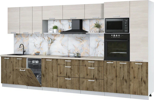 Кухонный гарнитур Интерлиния Мила Лайт 3.9-ПМ3 - фото