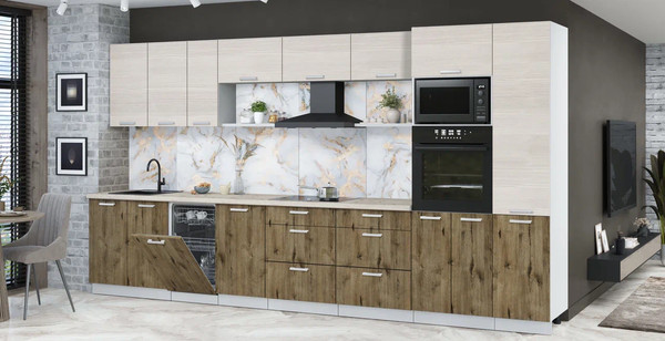 Кухонный гарнитур Интерлиния Мила Лайт 3.9-ПМ3