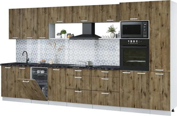 Кухонный гарнитур Интерлиния Мила Лайт 3.9-ПМ3 - фото