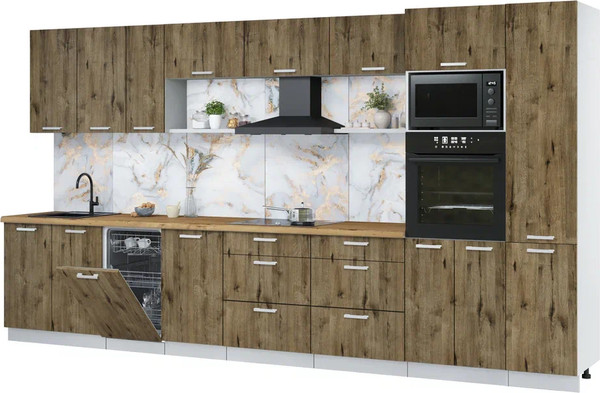 Кухонный гарнитур Интерлиния Мила Лайт 3.9-ПМ3 - фото