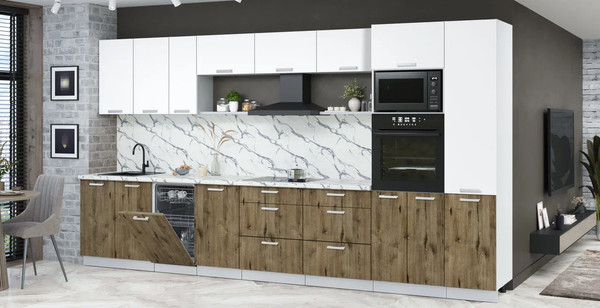 Кухонный гарнитур Интерлиния Мила Лайт 3.9-ПМ3