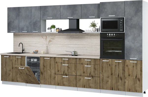 Кухонный гарнитур Интерлиния Мила Лайт 3.9-ПМ3  - фото