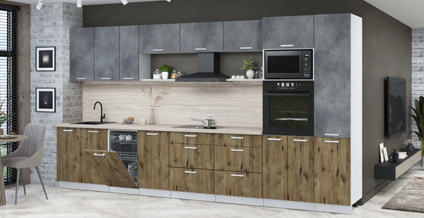 Кухонный гарнитур Интерлиния Мила Лайт 3.9-ПМ3 