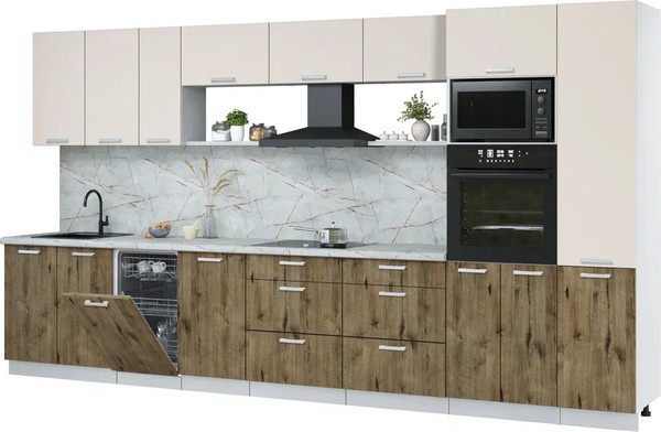 Кухонный гарнитур Интерлиния Мила Лайт 3.9-ПМ3 - фото