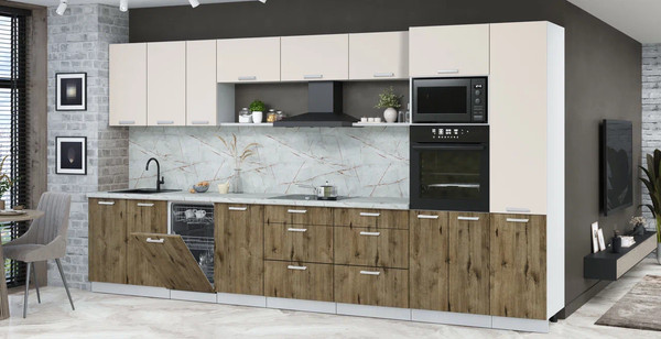 Кухонный гарнитур Интерлиния Мила Лайт 3.9-ПМ3