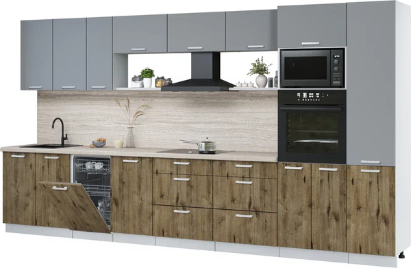 Кухонный гарнитур Интерлиния Мила Лайт 3.9-ПМ3 - фото