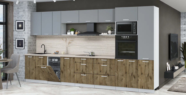 Кухонный гарнитур Интерлиния Мила Лайт 3.9-ПМ3