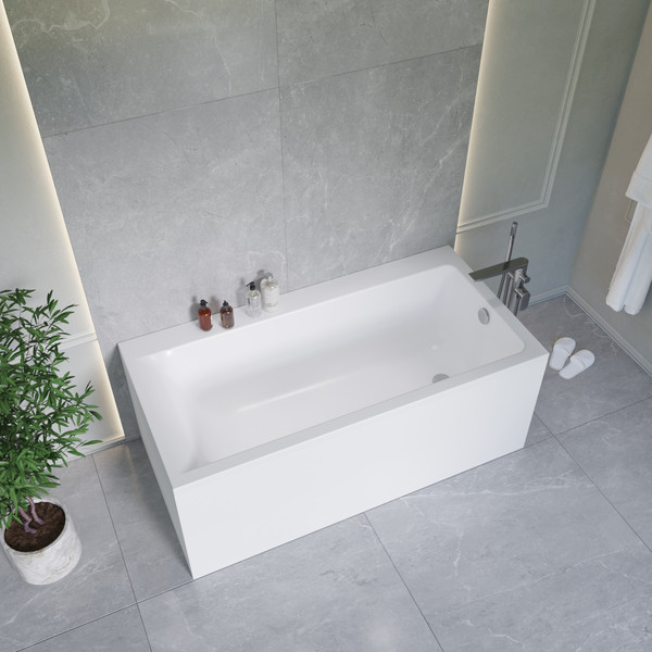 Ванна акриловая Lauter Seraphina 170x80 / 2112170R (с ножками, лицевым экраном и сифоном 21Y11021 матовый черный)