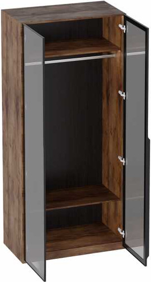 Шкаф с витриной Мебельград Браун с подсветкой 102x53.5x226.5