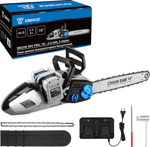 Пила цепная аккумуляторная Deko Dkchs 40v Pro / 085-2020 - фото