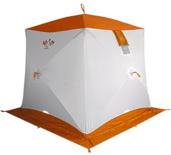 Палатка Пингвин Shelters Призма Композит 1-слойная 185x185 (белый/оранжевый) - фото